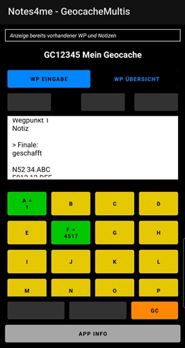 Notes4me-GeocacheMultis, v1.00
