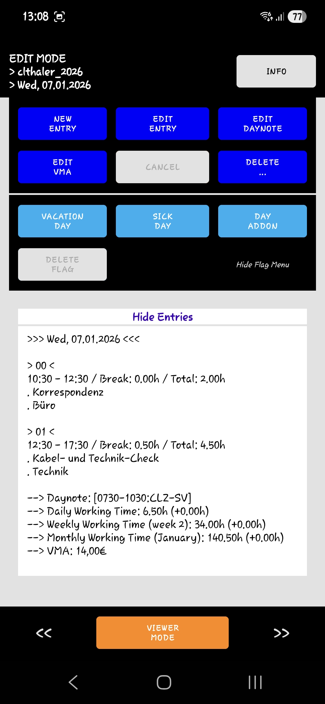 Notes4me-WorkingHours, v5.31